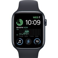 Apple Watch SE 2 44 мм (алюминиевый корпус, полуночный/полуночный, спортивный силиконовый ремешок M/L) Image #2