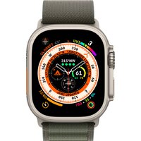 Apple Watch Ultra LTE 49 мм (титановый корпус, титановый/темно-зеленый, текстильный ремешок размера M) Image #2