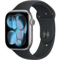 Apple Watch Series 11 46 мм (алюминиевый корпус, космический серый/черный, спортивный силиконовый ремешок M/L) Image #1