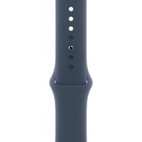 Apple Watch Series 9 45 мм (алюминиевый корпус, серебристый/грозовой синий, спортивный силиконовый ремешок S/M) Image #3
