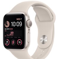 Apple Watch SE 2 40 мм (алюминиевый корпус, звездный свет/звездный свет, спортивный силиконовый ремешок M/L) Image #1