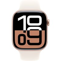 Apple Watch Series 10 46 мм (алюминиевый корпус, розовое золото/звездный свет, спортивный силиконовый ремешок S/M) Image #2