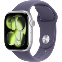 Apple Watch Series 11 42 мм (алюминиевый корпус, серебристый/фиолетовый туман, спортивный силиконовый ремешок M/L) Image #1